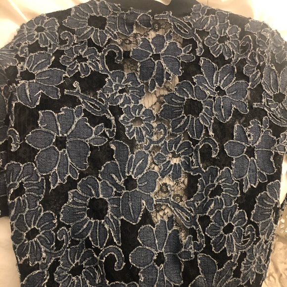 Lucy Paris Demi Lace Denim Bomber Jacket - Picture 4 of 5